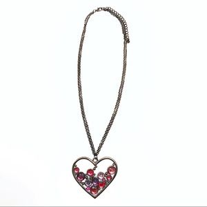 HP🛍Gem Heart Multicolor Pendant Chain Necklace